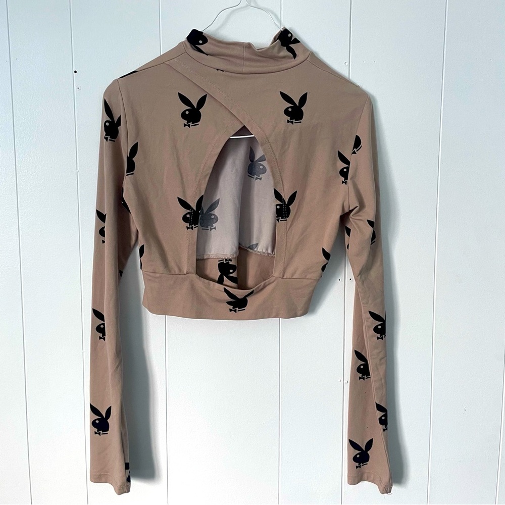 Playboy Long Sleeve Crop Top - Picture 2 of 3